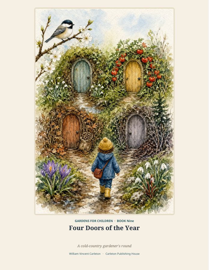 Cover of Four Doors of the Year, A cold-country gardener's round, by William Vincent Carleton
