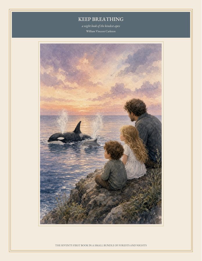 Cover of KEEP BREATHING, a night book of the kindest apex, by William Vincent Carleton