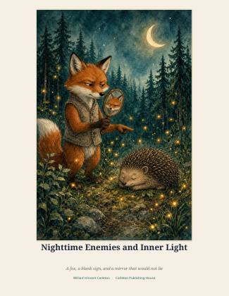 Cover of Nighttime Enemies and Inner Light, A fox, a blank sign, and a mirror that would not lie, by William Vincent Carleton