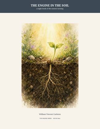 Cover of THE ENGINE IN THE SOIL, a night book of the unseen turning, by William Vincent Carleton