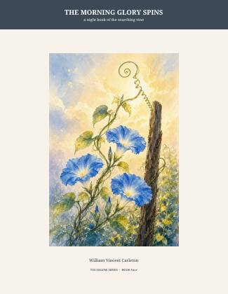 Cover of THE MORNING GLORY SPINS, a night book of the searching vine, by William Vincent Carleton
