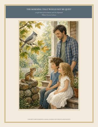 Cover of THE MORNING THAT WOULD NOT BE QUIET, a night book of the titmouse and the chipmunk, by William Vincent Carleton