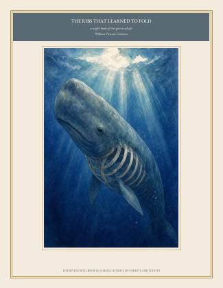 Cover of THE RIBS THAT LEARNED TO FOLD, a night book of the sperm whale, by William Vincent Carleton