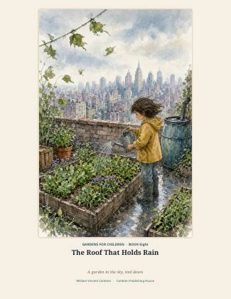 Cover of The Roof That Holds Rain, A garden in the sky, tied down, by William Vincent Carleton
