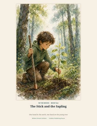 Cover of The Stick and the Sapling, One hand in the earth, one hand on the young tree, by William Vincent Carleton