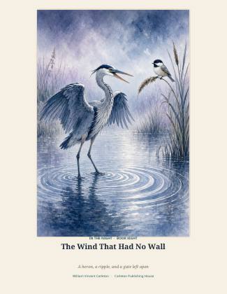 Cover of The Wind That Had No Wall, A heron, a ripple, and a gate left open, by William Vincent Carleton