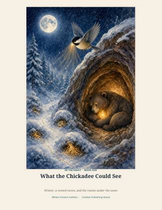 Cover of What the Chickadee Could See, Winter, a rented raven, and the routes under the snow, by William Vincent Carleton