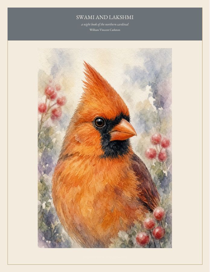 Cover of SWAMI AND LAKSHMI, a night book of the northern cardinal, by William Vincent Carleton
