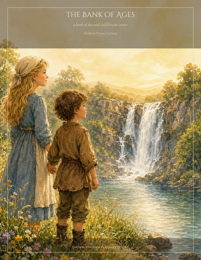 Cover of The Bank of Ages, a book of the wish fulfillment center, by William Vincent Carleton