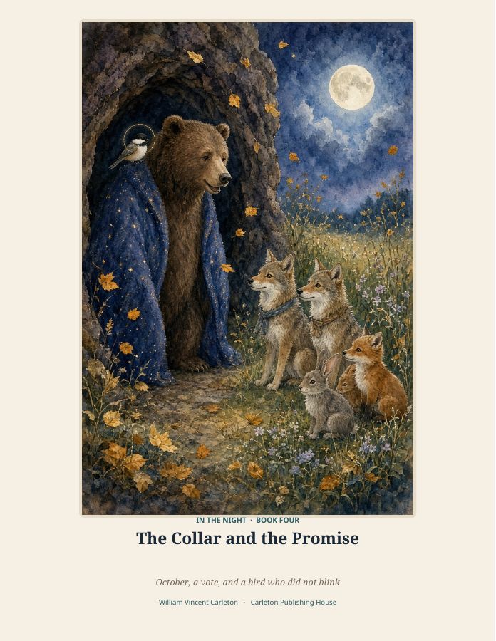 Cover of The Collar and the Promise, October, a vote, and a bird who did not blink, by William Vincent Carleton