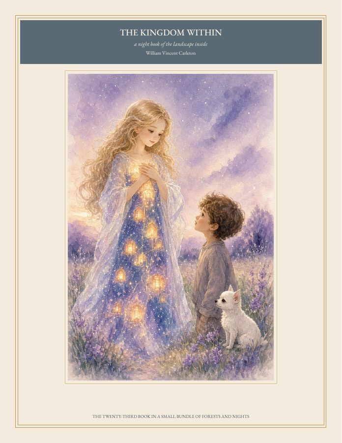 Cover of THE KINGDOM WITHIN, a night book of the landscape inside, by William Vincent Carleton