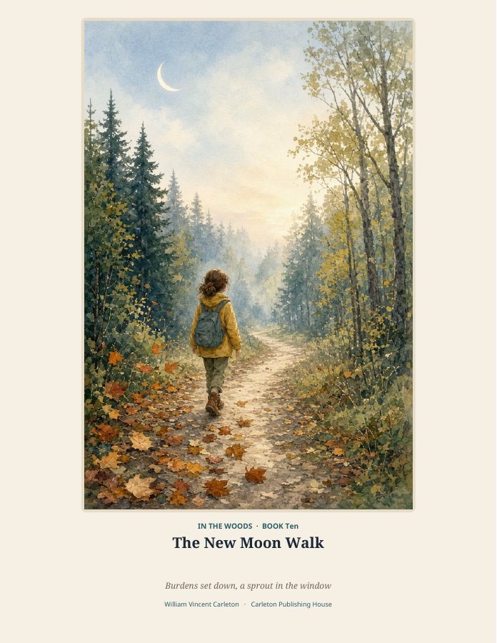 Cover of The New Moon Walk, Burdens set down, a sprout in the window, by William Vincent Carleton