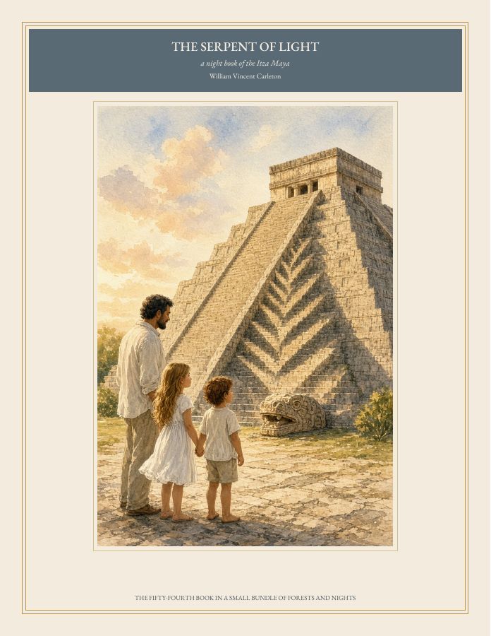 Cover of THE SERPENT OF LIGHT, a night book of the Itza Maya, by William Vincent Carleton