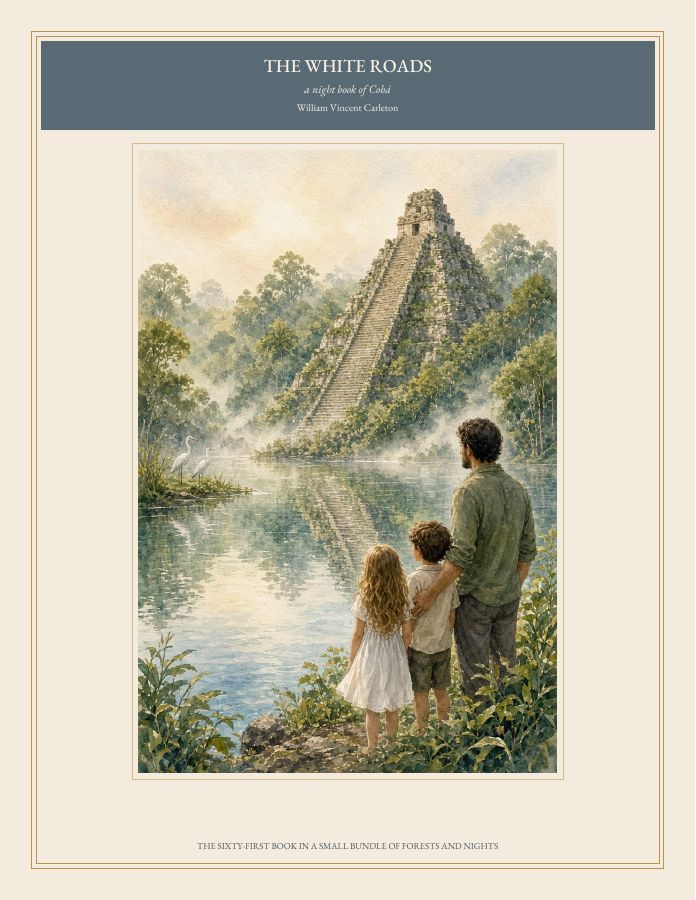 Cover of THE WHITE ROADS, a night book of Cobá, by William Vincent Carleton