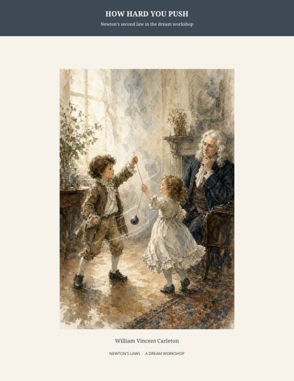 Cover of How Hard You Push, Newton’s second law in the dream workshop, by William Vincent Carleton