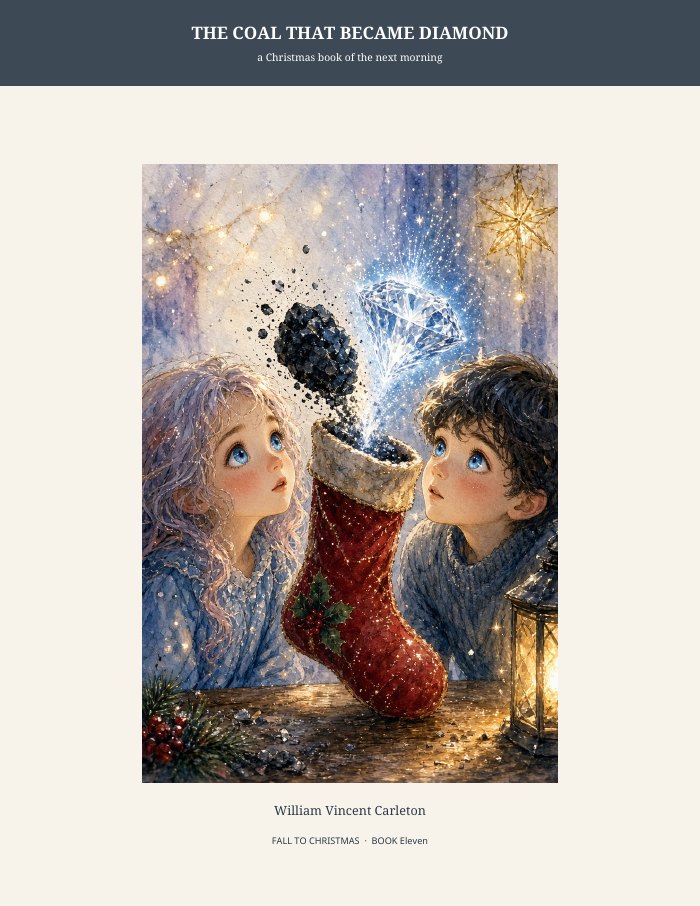 Cover of The Coal That Became Diamond, a Christmas book of the next morning, by William Vincent Carleton