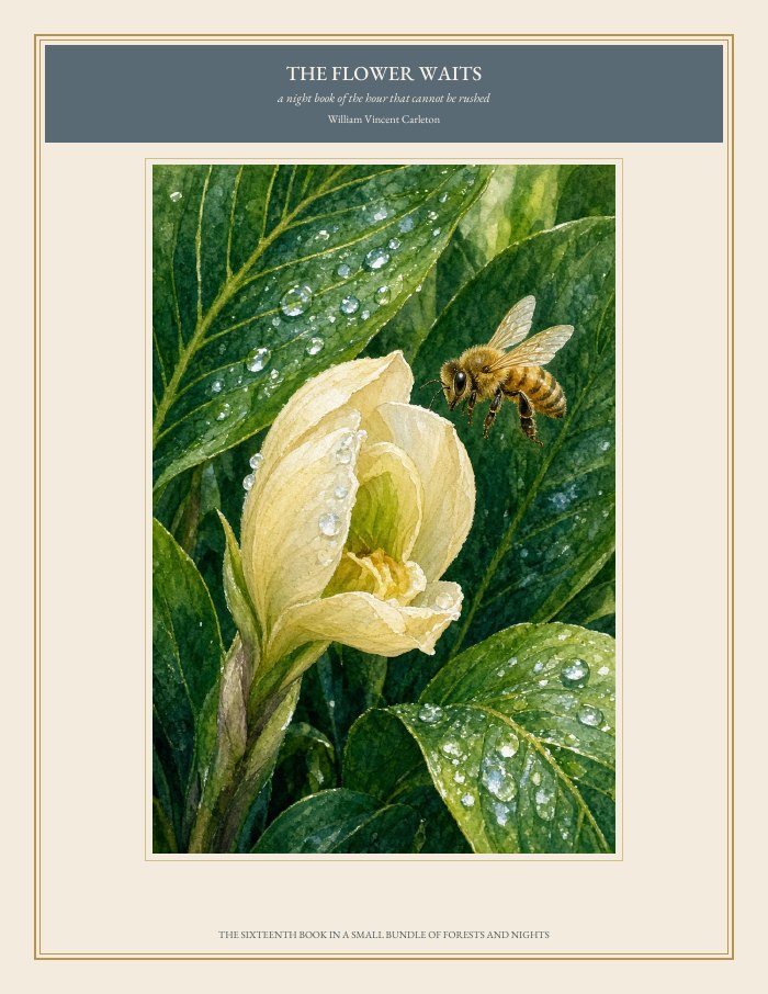 Cover of The Flower Waits, a night book of the hour that cannot be rushed, by William Vincent Carleton