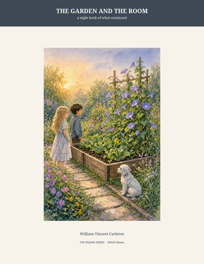 Cover of The Garden and the Room, a night book of what continued, by William Vincent Carleton