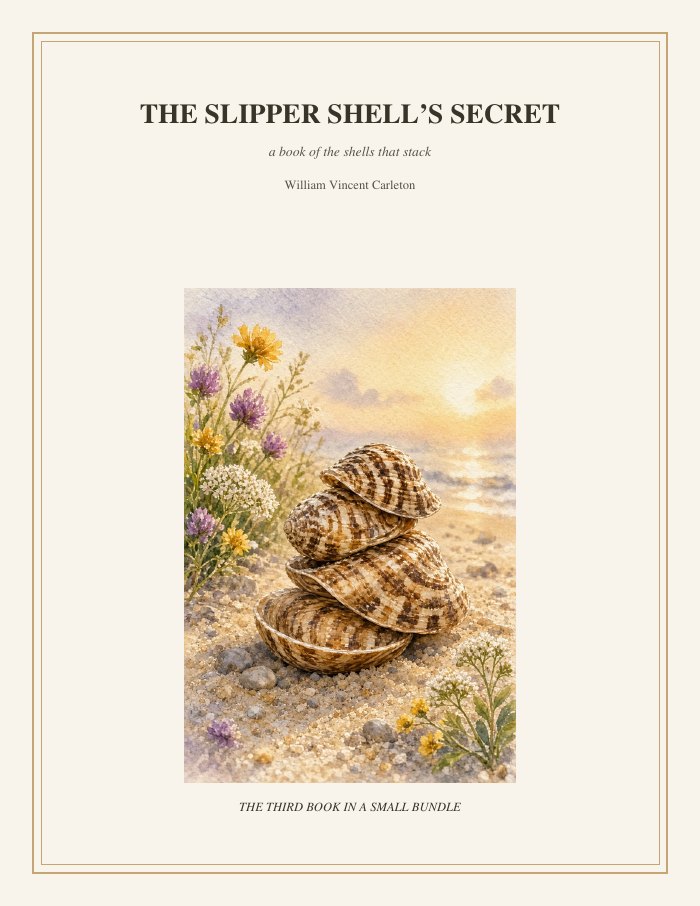 Cover of The Slipper Shell's Secret, a book of the shells that stack, by William Vincent Carleton