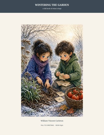Cover of Wintering the Garden, a fall book of what is kept, by William Vincent Carleton